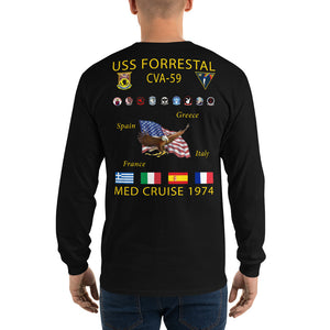 USS Forrestal (CVA-59) 1974 Long Sleeve Cruise Shirt