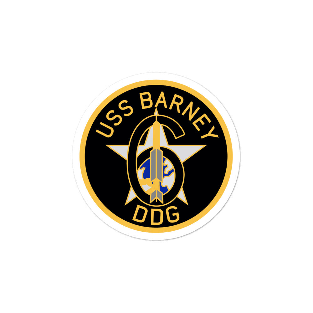 USS Barney (DDG-6) Ship's Crest Vinyl Sticker