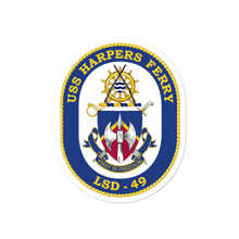 Load image into Gallery viewer, USS Harpers Ferry (LSD-49) Ship&#39;s Crest Vinyl Sticker