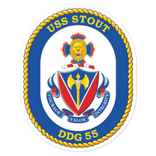 Load image into Gallery viewer, USS Stout (DDG-55) Ship&#39;s Crest Vinyl Sticker