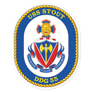 USS Stout (DDG-55) Ship's Crest Vinyl Sticker