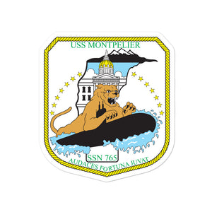 USS Montpelier (SSN-765) Ship's Crest Vinyl Sticker