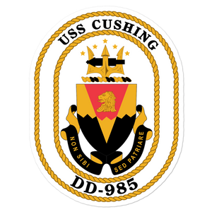 USS Cushing (DD-985) Ship's Crest Vinyl Sticker