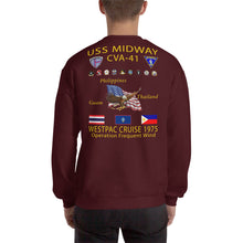Load image into Gallery viewer, USS Midway (CVA-41) 1975 Cruise Sweatshirt