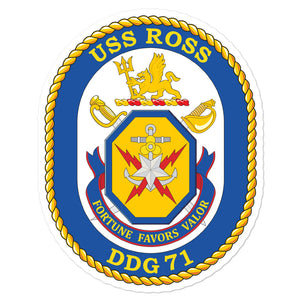 USS Ross (DDG-71) Ship's Crest Vinyl Sticker