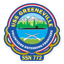 Load image into Gallery viewer, USS Greeneville (SSN-772) Ship&#39;s Crest Vinyl Sticker