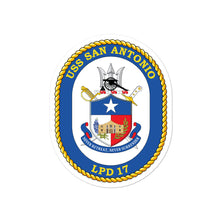 Load image into Gallery viewer, USS San Antonio (LPD-17) Ship&#39;s Crest Vinyl Sticker