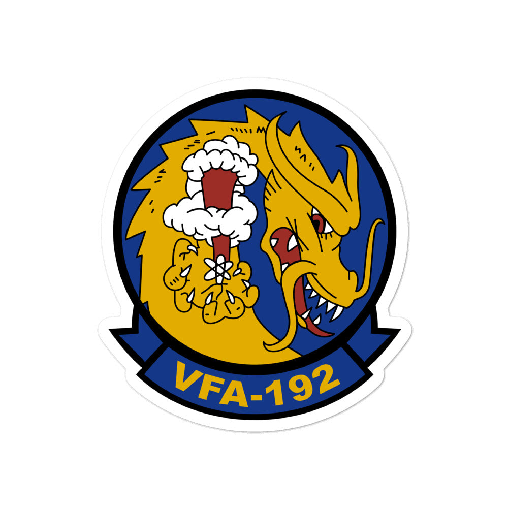 VFA-192 World Famous Golden Dragons Squadron Crest Vinyl Sticker