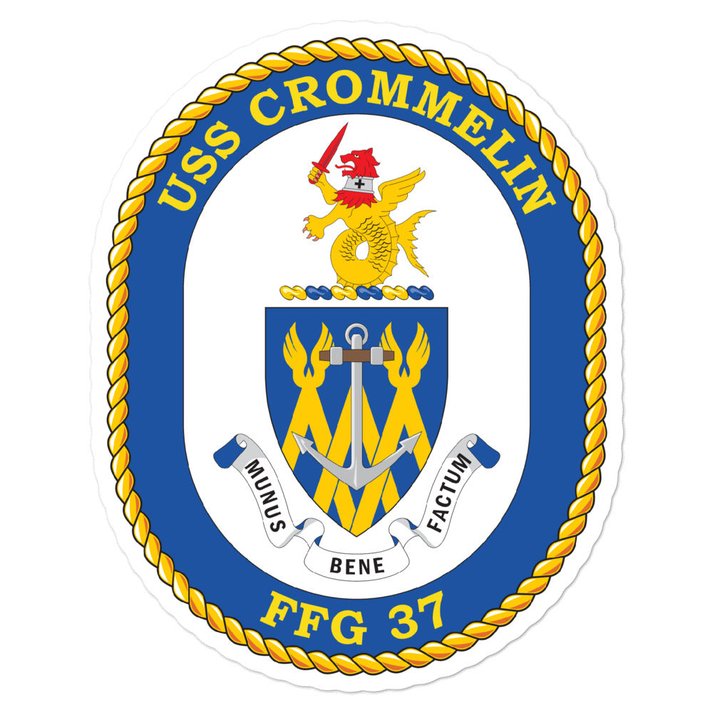 USS Crommelin (FFG-37) Ship's Crest Vinyl Sticker