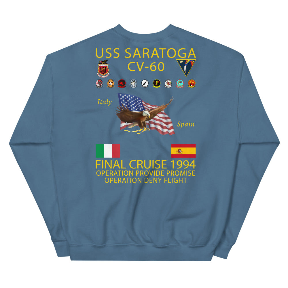 USS Saratoga (CV-60) 1994 Cruise Sweatshirt