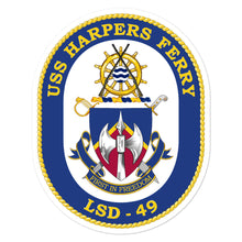 Load image into Gallery viewer, USS Harpers Ferry (LSD-49) Ship&#39;s Crest Vinyl Sticker