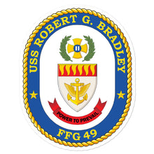 Load image into Gallery viewer, USS Robert G. Bradley (FFG-49) Ship&#39;s Crest Vinyl Sticker