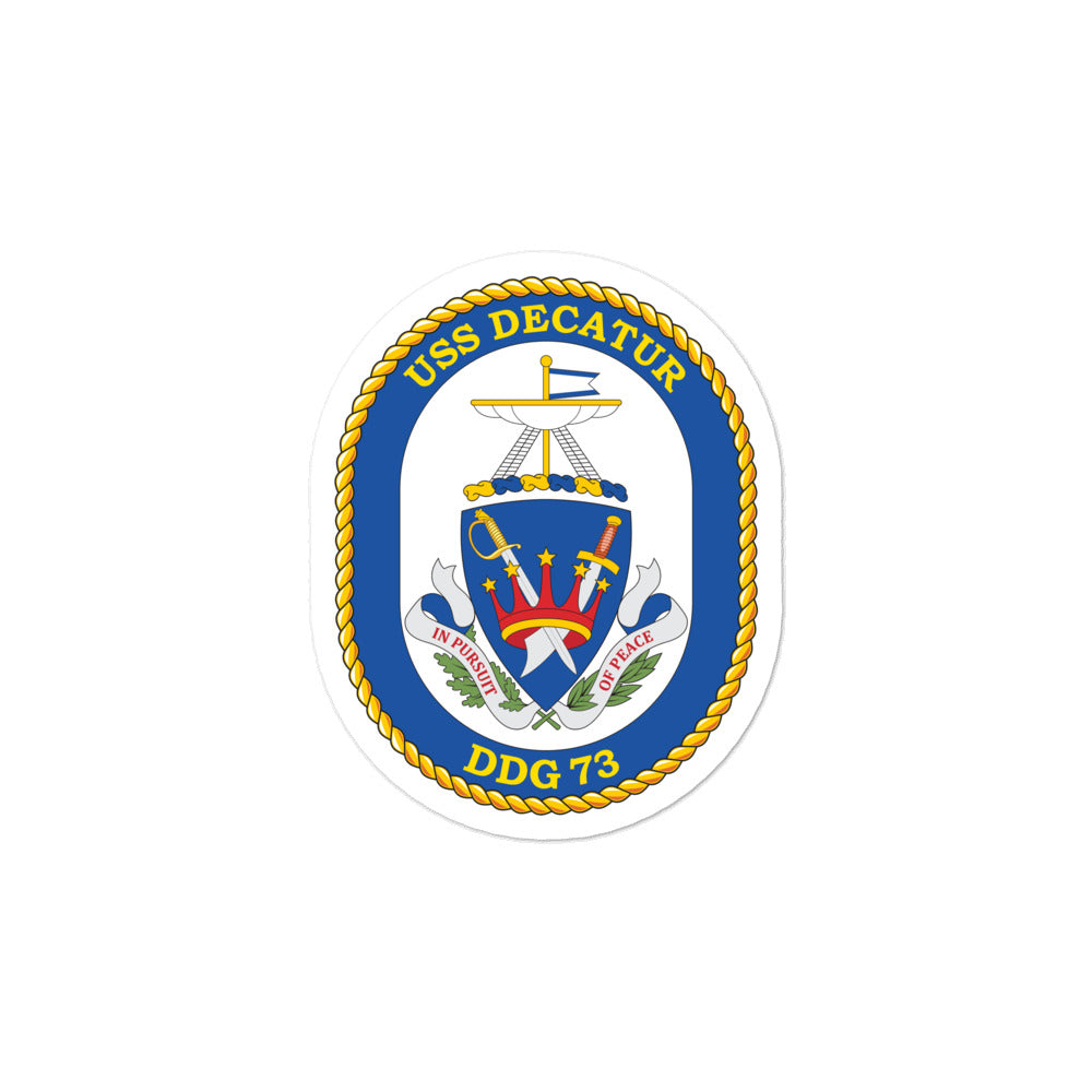 USS Decatur (DDG-73) Ship's Crest Vinyl Sticker
