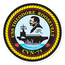 Load image into Gallery viewer, USS Theodore Roosevelt (CVN-71) Ship&#39;s Crest Vinyl Sticker