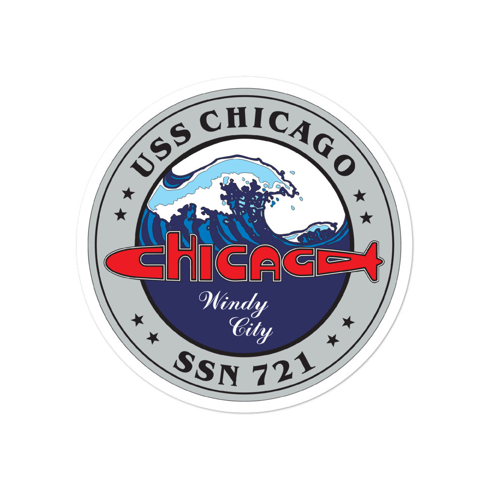USS Chicago (SSN-721) SE Ship's Crest Vinyl Sticker