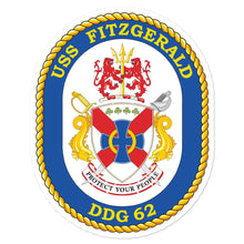 Load image into Gallery viewer, USS Fitzgerald (DDG-62) Ship&#39;s Crest Vinyl Sticker