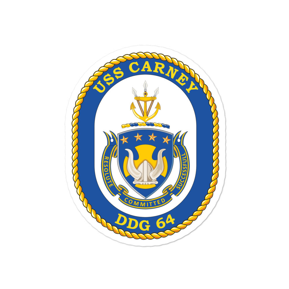 USS Carney (DDG-64) Ship's Crest Vinyl Sticker