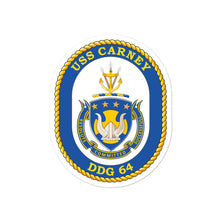 Load image into Gallery viewer, USS Carney (DDG-64) Ship&#39;s Crest Vinyl Sticker