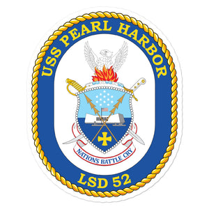USS Pearl Harbor (LSD-52) Ship's Crest Vinyl Sticker