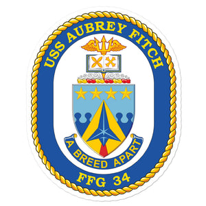 USS Aubrey Fitch (FFG-34) Ship's Crest Vinyl Sticker