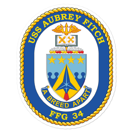 USS Aubrey Fitch (FFG-34) Ship's Crest Vinyl Sticker