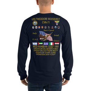 USS Theodore Roosevelt (CVN-71) 1995 Long Sleeve Cruise Shirt