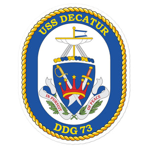 USS Decatur (DDG-73) Ship's Crest Vinyl Sticker
