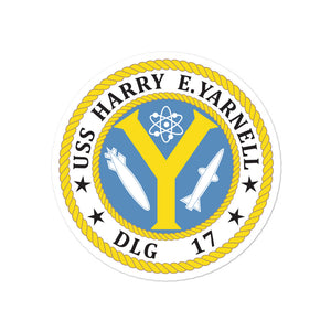 USS Harry E. Yarnell (DLG-17) Ship's Crest Vinyl Sticker