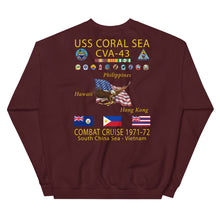 Load image into Gallery viewer, USS Coral Sea (CVA-43) 1971-72 Cruise Sweatshirt
