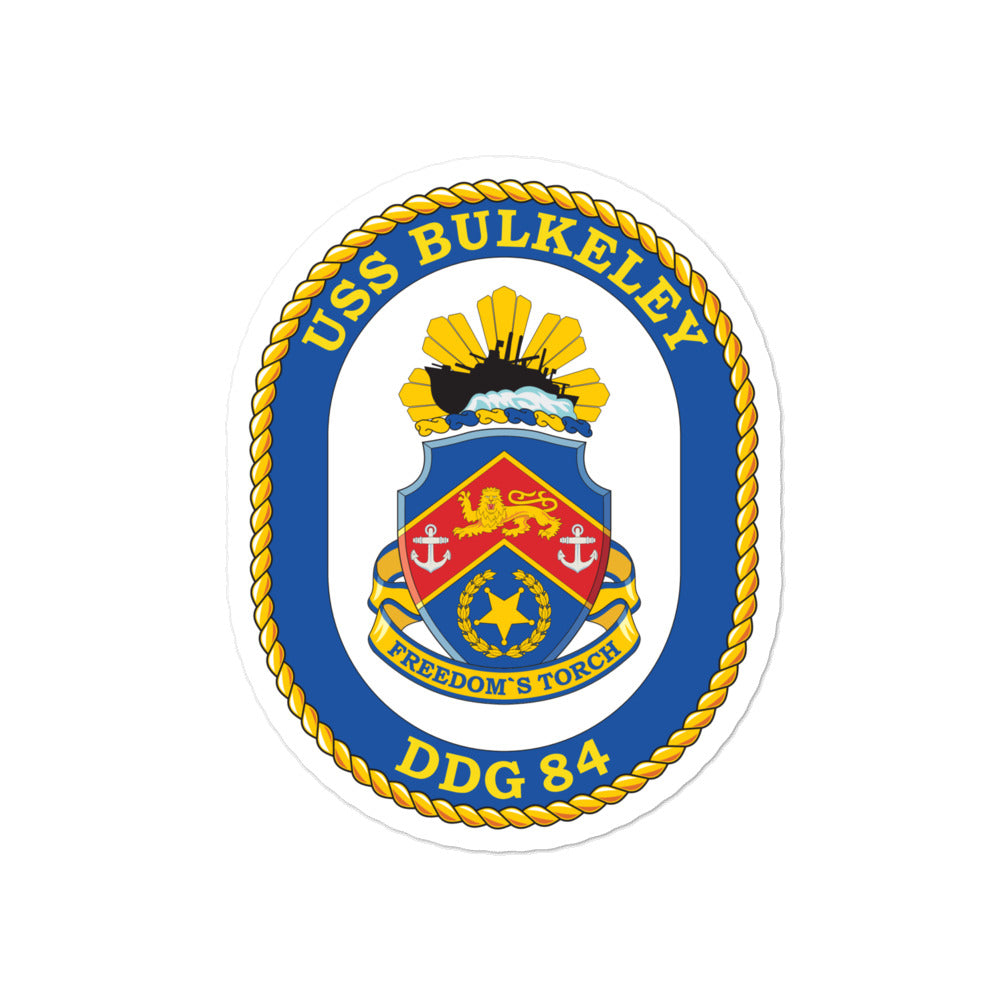 USS Bulkeley (DDG-84) Ship's Crest Vinyl Sticker