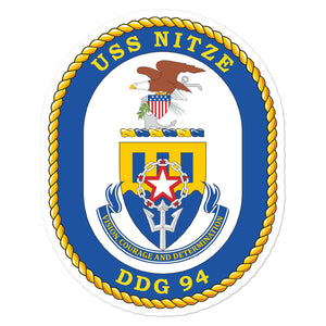USS Nitze (DDG-94) Ship's Crest Vinyl Sticker