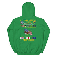 Load image into Gallery viewer, USS Ronald Reagan (CVN-76) 2016 Cruise Hoodie