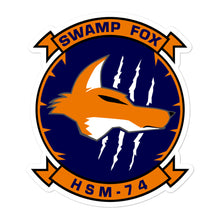 Load image into Gallery viewer, HSM-74 Swamp Foxes Squadron Crest Vinyl Sticker