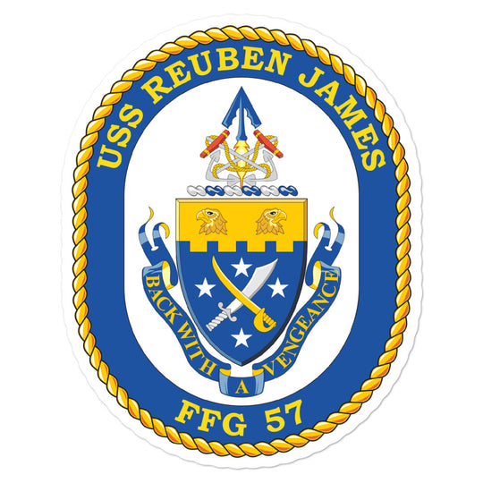 USS Reuben James (FFG-57) Ship's Crest Vinyl Sticker
