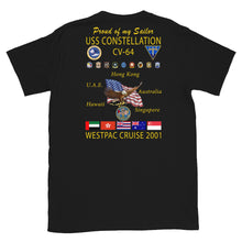 Load image into Gallery viewer, USS Constellation (CV-64) 2001 Cruise Shirt - FAMILY