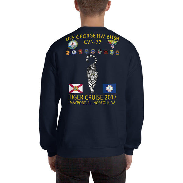 USS George HW Bush (CVN-77) 2017 Tiger Cruise Sweatshirt