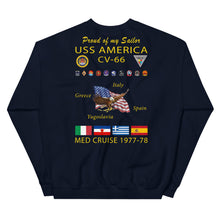 Load image into Gallery viewer, USS America (CV-66) 1977-78 Cruise Sweatshirt - FAMILY
