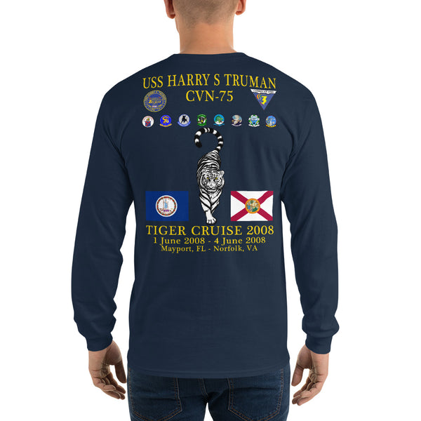 USS Harry S. Truman (CVN-75) 2008 Long Sleeve Tiger Cruise Shirt