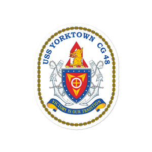 USS Yorktown (CG-48) Ship's Crest Vinyl Sticker