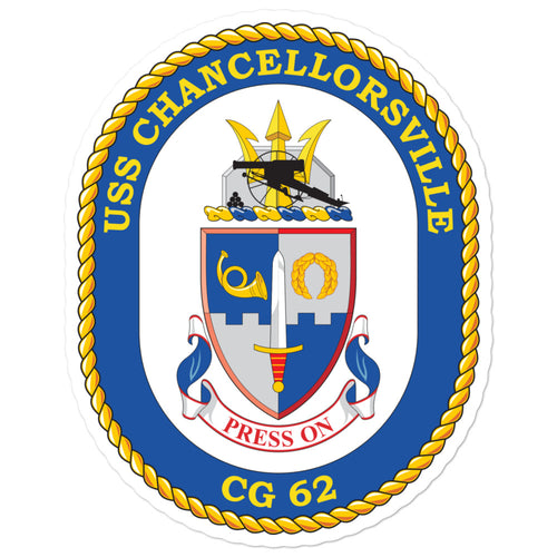 USS Chancellorsville (CG-62) Ship's Crest Vinyl Sticker