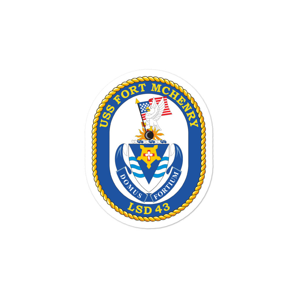 USS Fort McHenry (LSD-42) Ship's Crest Vinyl Sticker