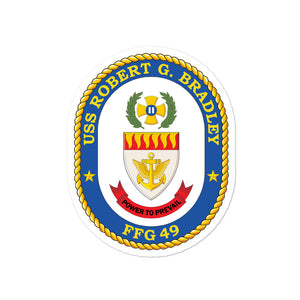 USS Robert G. Bradley (FFG-49) Ship's Crest Vinyl Sticker