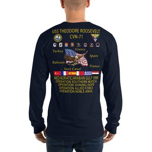 USS Theodore Roosevelt (CVN-71) 1999 Long Sleeve Cruise Shirt
