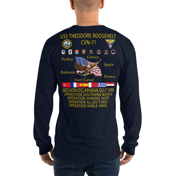 USS Theodore Roosevelt (CVN-71) 1999 Long Sleeve Cruise Shirt