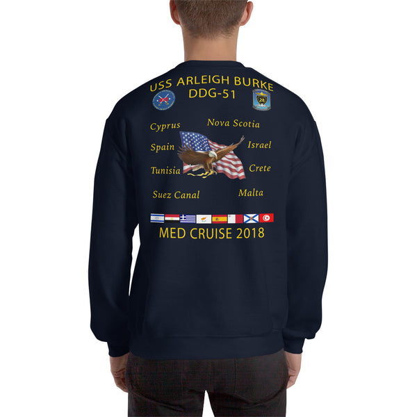 USS Arleigh Burke (DDG-51) 2018 Cruise Sweatshirt