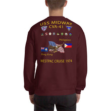 Load image into Gallery viewer, USS Midway (CVA-41) 1974 Long Sleeve Cruise Shirt