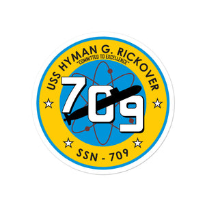 USS Hyman G. Rickover (SSN-709) Ship's Crest Vinyl Sticker