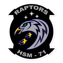 Load image into Gallery viewer, HSM-71 Raptors Squadron Crest Vinyl Sticker