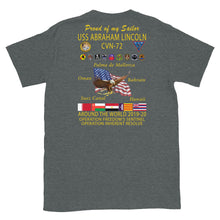 Load image into Gallery viewer, USS Abraham Lincoln (CVN-72) 2019-20 Cruise Shirt - Family