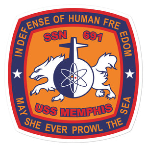 USS Memphis (SSN-691) Ship's Crest Vinyl Sticker